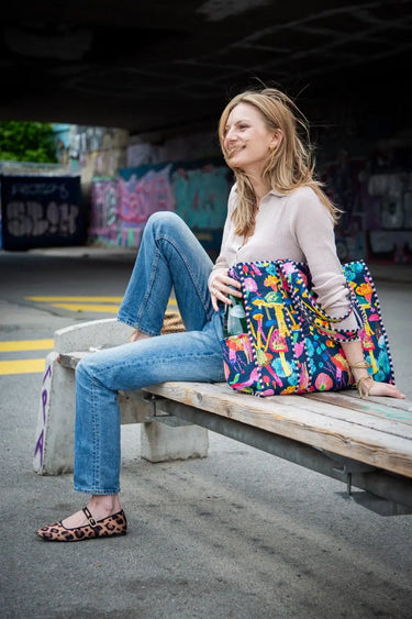 Carry All Tote Bag Benedikt Mushroom "Blue" VON LOEBELL Collection