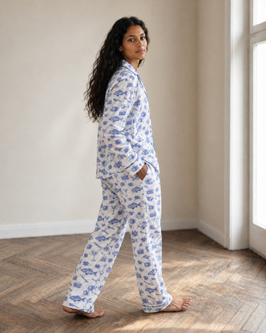 Midnight Kitchen Unisex Organic Cotton Pyjama Set VON LOEBELL Collection