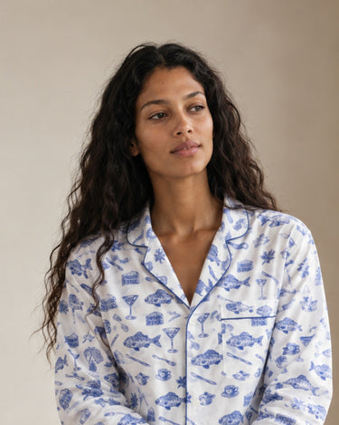 Midnight Kitchen Unisex Organic Cotton Pyjama Set VON LOEBELL Collection