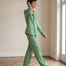 Unisex Green Striped Organic Cotton Pyjamas VON LOEBELL Collection